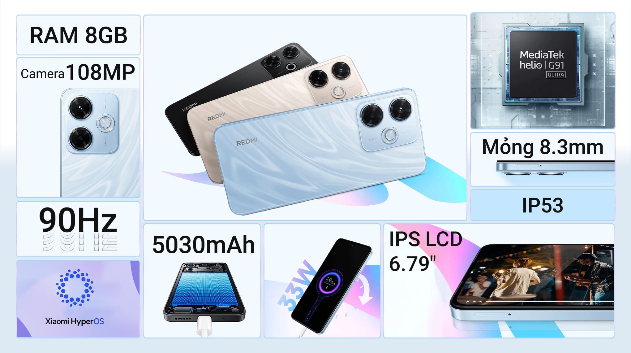 Điện thoại Xiaomi Redmi 13x 8GB/128GB ( giá theo ngày )