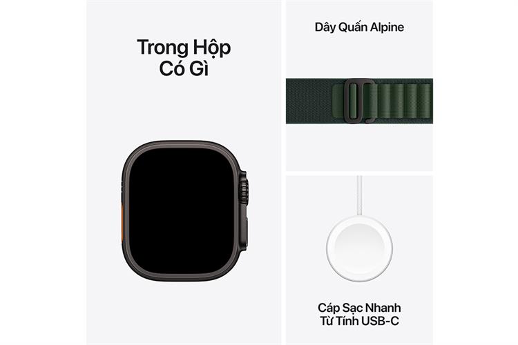 Apple Watch Ultra 2 GPS + Cellular 49mm viền Titanium đen dây Alpine