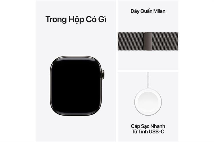 Apple Watch Series 11 GPS + Cellular 42mm viền Titanium dây Milan