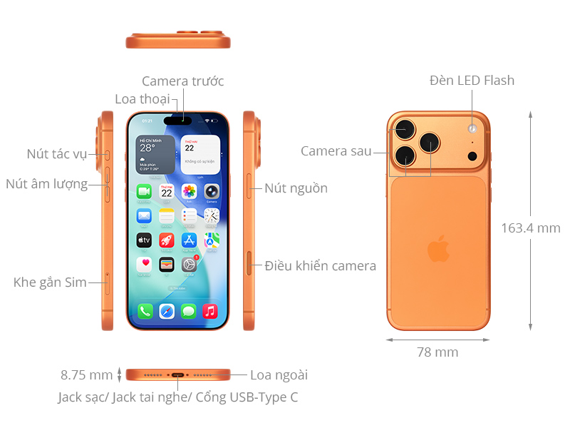 17 Promax 256G Máy Việt new sale ( giá theo ngày)